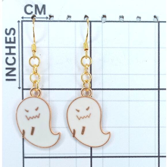 Ghost Earrings 👻 Halloween Dangle Jewelry - Picture 3 of 4